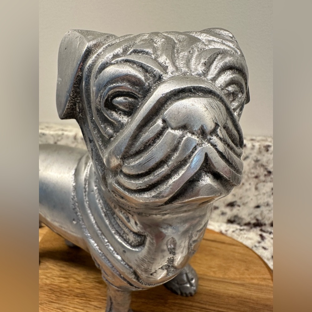 Metal Pug Dog Figurine - Picture 3 of 4